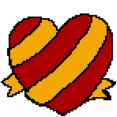 Pixel love with tape illustration