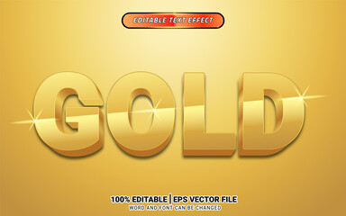 Gold shiny elegant minimalit editable text effect template design vector