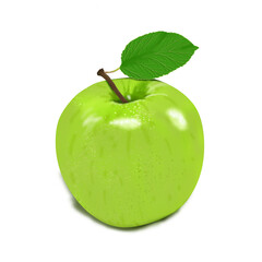 green apple isolated on white