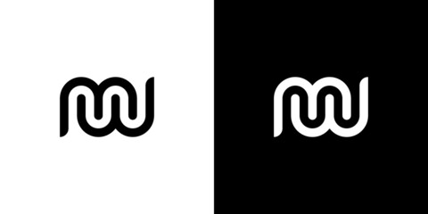 MW or WM Letter Typhography Text  Monogram Logo Design Vector
