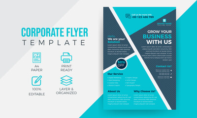 Corporate minimal colour business flyer template design set, vector template design or business poster template design