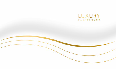 luxury background gold. Abstract golden curve with shadow isolated on white background. Gold light threads background.