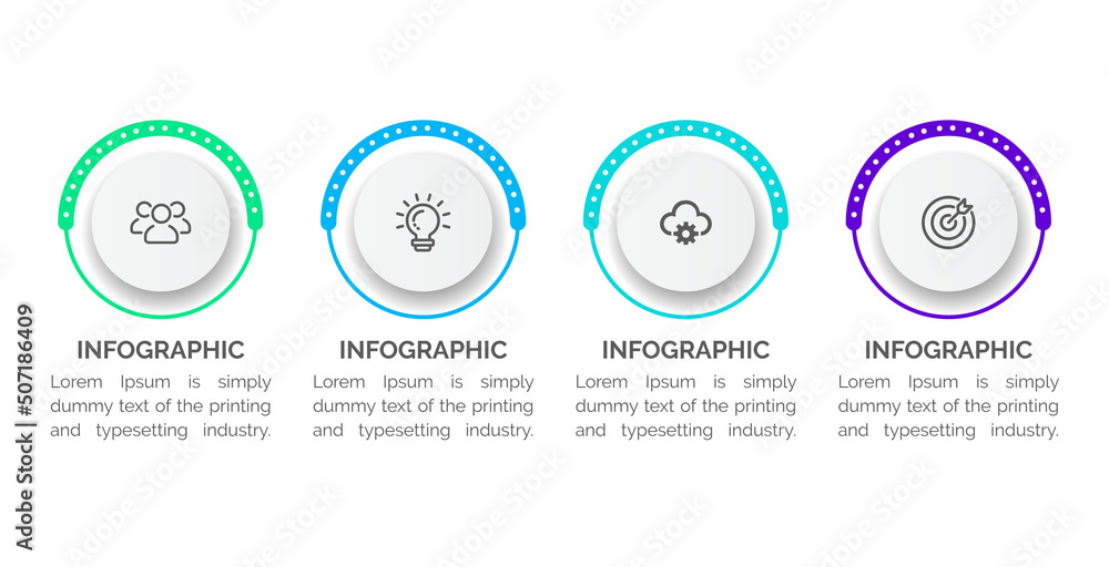 Poster business data visualization. process chart. abstract elements of graph, diagram with 4 steps, option