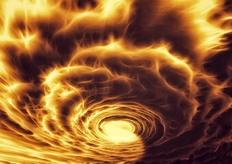 不気味な雲が渦巻くデジタル背景