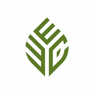 Initial letter EEC abstract leaf logo design symbol