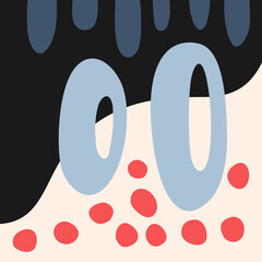 Modern illusration with simple flat abstract shapes