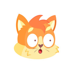 Isolated surprised cute cat character avatar Vector illustration