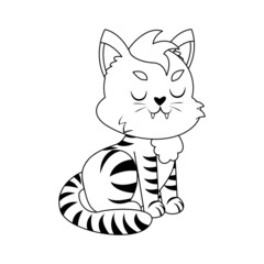 Fototapeta na wymiar Isolated angry cute cat character Vector illustration
