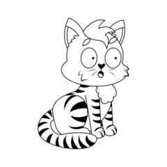 Fototapeta na wymiar Isolated cute surprised cat character Vector illustration