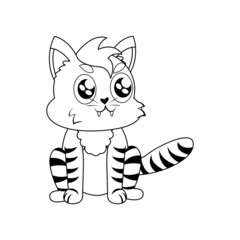 Isolated cute happy cat character Vector illustration