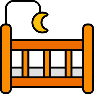 recommend clip art: crib outline color icon