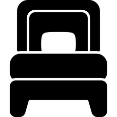 single bed glyph icon