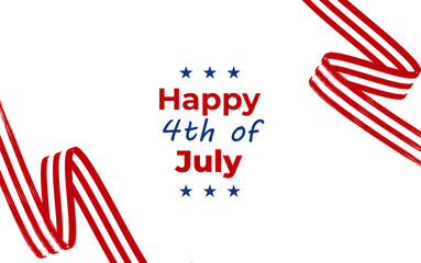 Obraz premium Th of july banner american independence day celebration vector background with usa, american flag design element 