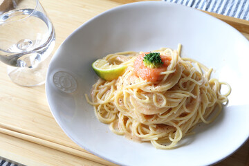 美味しそうな明太子パスタランチ