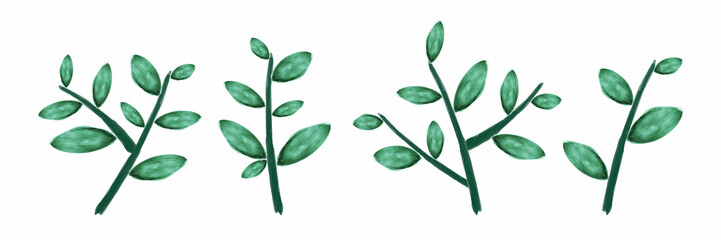 watercolor leaf botanical art ornament collection vector graphic