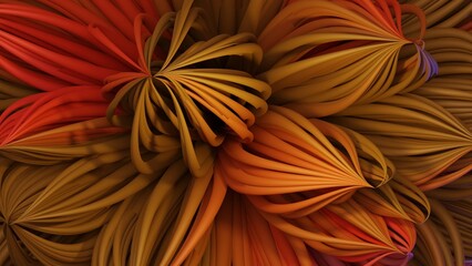 3d fractal flower made of strings . 3d render illustration © vrx123