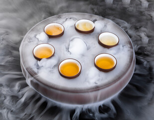 Tea in dry ice smoke