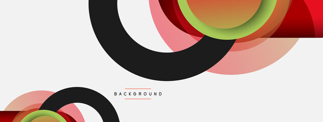 Obraz premium Creative geometric wallpaper. Minimal abstract background. Circles composition vector illustration for wallpaper banner background or landing page