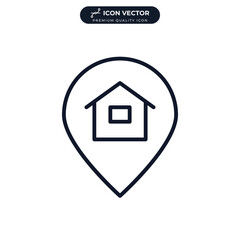 pin location icon symbol template for graphic and web design collection logo vector illustration