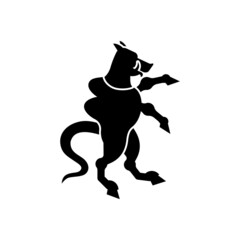 Yppotryll‌‌‌‌‌‌‌‌‌‌‌‌‌‌‌ Heraldic animal silhouette. Ypotryll‌‌‌‌‌‌‌‌‌‌‌‌‌‌‌ Fantastic Beast. Monster for coat of arms. Heraldry design element.