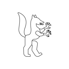 Enfield Heraldic animal linear style. Fantastic Beast. Monster for coat of arms. Heraldry design element.