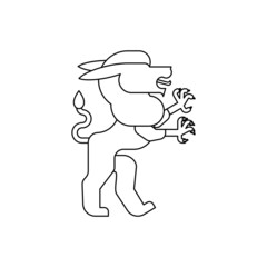 Alphyn Heraldic animal linear style. Fantastic Beast. Monster for coat of arms. Heraldry design element.