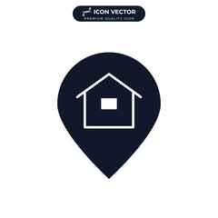 pin location icon symbol template for graphic and web design collection logo vector illustration