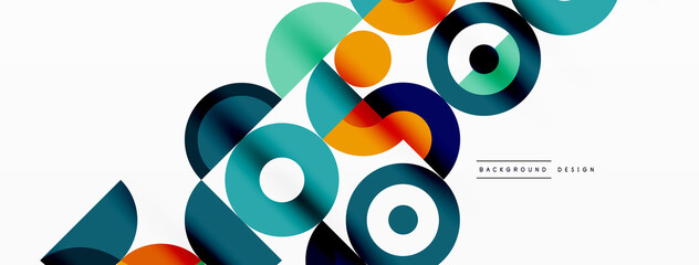 Colorful circle abstract background. Template for wallpaper, banner, presentation, background