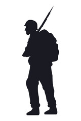soldier walking black silhouette