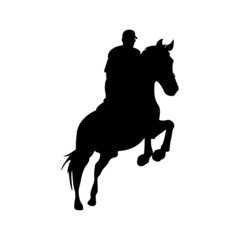 Horse Silhouette. Horse rider Silhouette. Man on horseback.