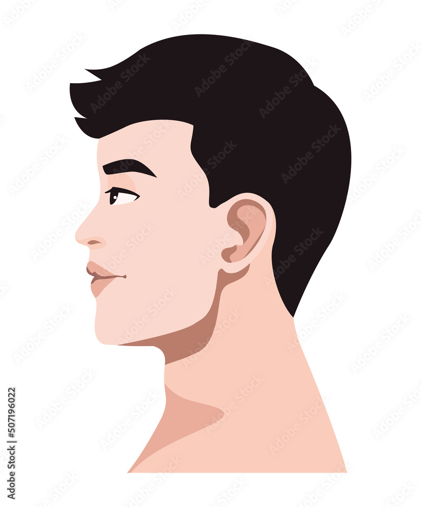 Sticker young caucasian man character