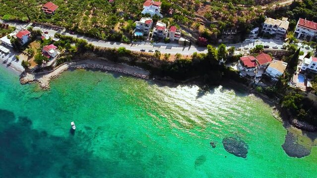 Aerial view of Archontiko village in the morning