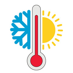 Two thermometers with scale measuring high and low temperature icon isolated on white background. jpeg image jpg illustration