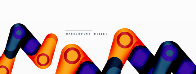 Modern stylish geometric background. Abstract round shapes composition for wallpaper, banner, background or landing