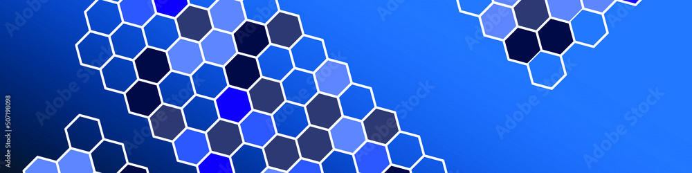 Poster dark blue background with hexagon pattern. modern dark abstract technology texture. vector eps 10
