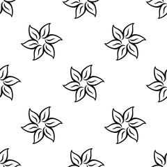 Black Floral Mandala design concept isolated on white background is in Seamless pattern - vector illustration