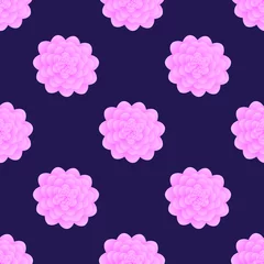 Foto op Canvas Beautiful dahlia flower isolated on dark background is in Seamless pattern - vector illustration © bhuvanesh S