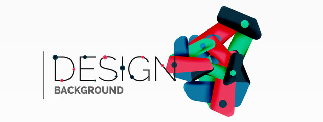 Tech minimal geometric wallpaper. Creative abstract background. Ribbon style stripes vector illustration for wallpaper banner background or landing page