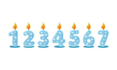 Birthday candles on a white background