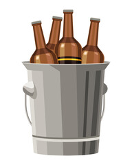 beers bottles in bucket