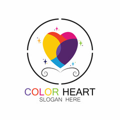COLOR HEART VECTOR ICON ILLUSTRATION