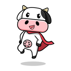 Obraz na płótnie Canvas cute super hero cow design
