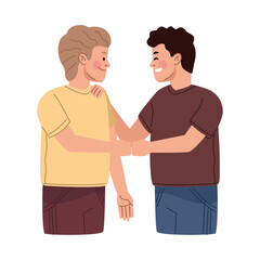 Obraz premium male friends handshake