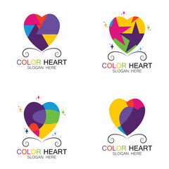 COLOR HEART VECTOR ICON ILLUSTRATION