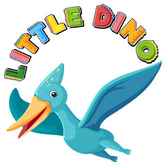 Little cute pteranodon dinosaur cartoon character © blueringmedia