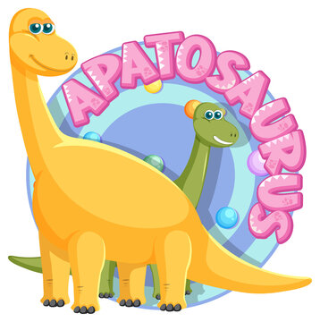 Cute apatosaurus dinosaur cartoon