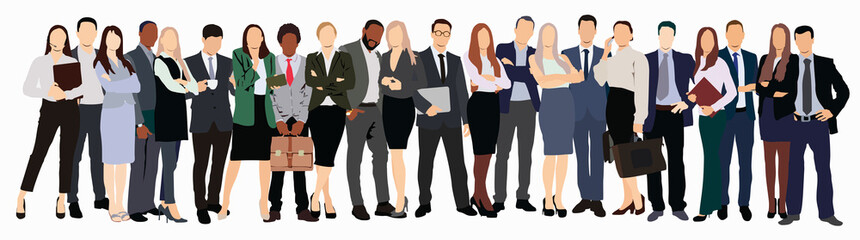 Fototapeta na wymiar illustration of group of business people standing