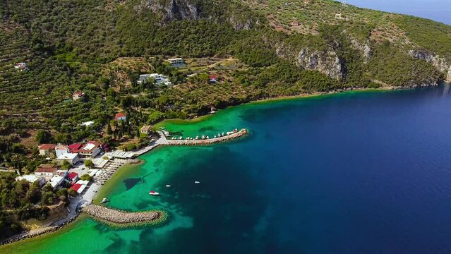 Aerial view of Archontiko village in the morning