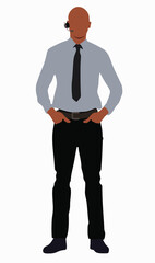 illustration of male call center employee