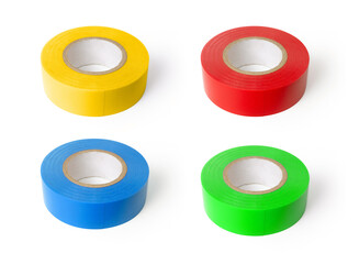 Insulating tape set isolated on white background.